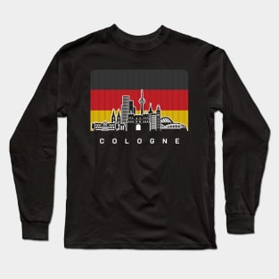 Cologne Germany Skyline German Flag Long Sleeve T-Shirt